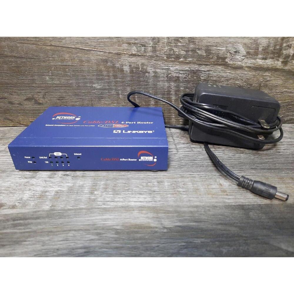 Linksys Network Everywhere NR041 Cable/DSL 4-Port Router With Charger And Cables